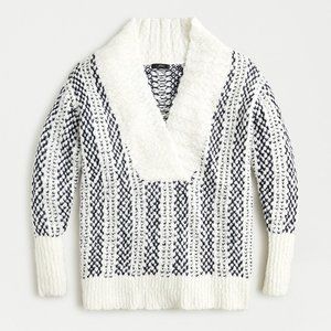 J. Crew Shawl Collar Textured Tunic Sweater